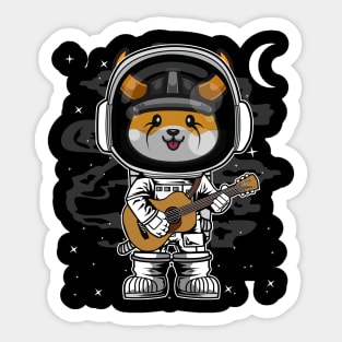 Astronaut Guitar Floki Inu Coin To The Moon Floki Army Crypto Token Cryptocurrency Blockchain Wallet Birthday Gift For Men Women Kids Sticker